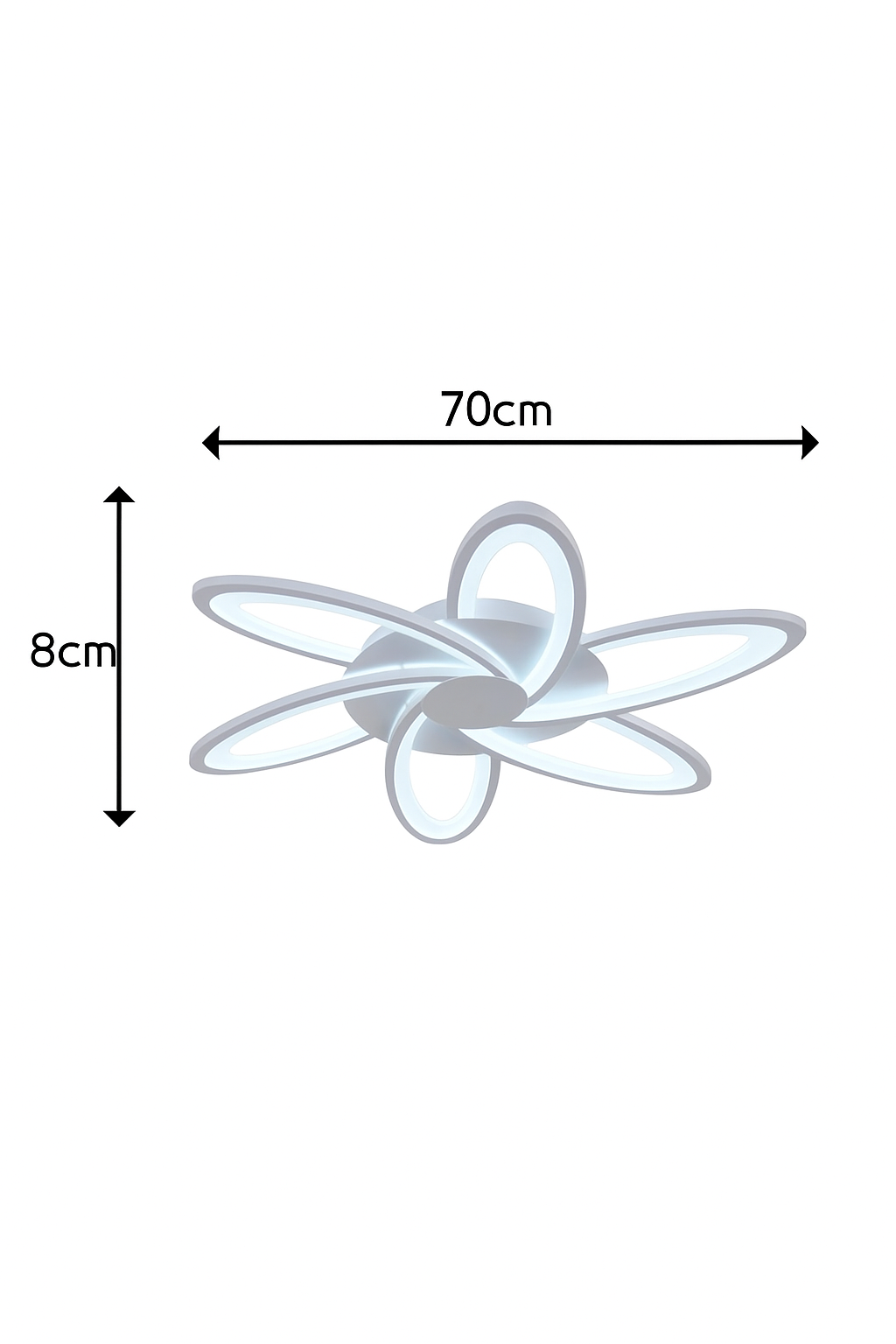 Plafoniera LED Soffitto 59W Design Artistico, 4720 Lumen, Luce Calda, Fredda, Naturale, Fascio 300°, Alluminio Bianco e ABS, Moderna per Salotto e Camera