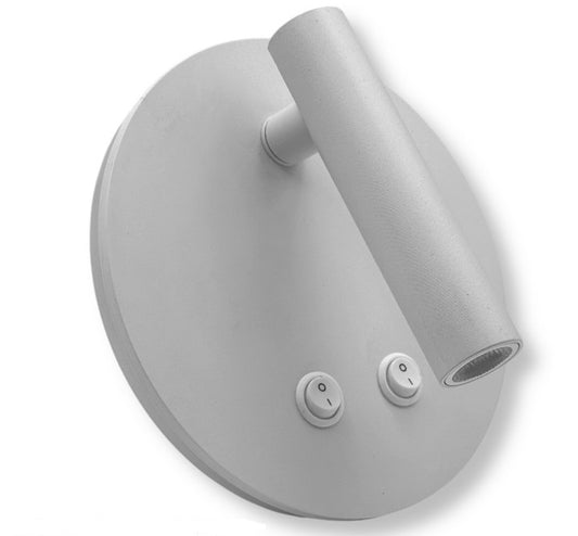 Applique LED da Parete con Doppia Illuminazione – Nero o Bianco, 8W, Faretto Orientabile + Luce Diffusa, Design Moderno