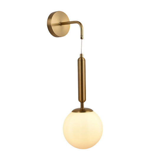Applique Lampada da Parete Oro con Sfera Acrilico Attacco G9, Design Minimalista, Regolabile, in Metallo, Elegante per Camera, Soggiorno e Corridoio