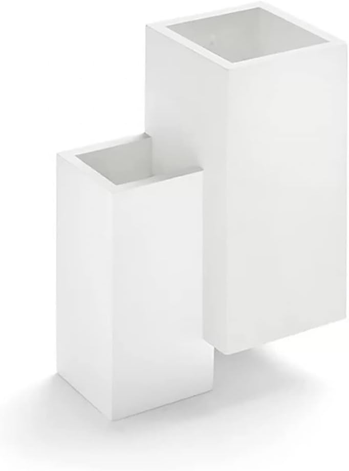 Applique da Parete Moderna in Gesso Verniciabile, Attacco G9, Biemissione Luce Up&Down, Design Rettangolare 17x10x24 cm, IP20, per Interni – Soggiorno, Camera, Scale