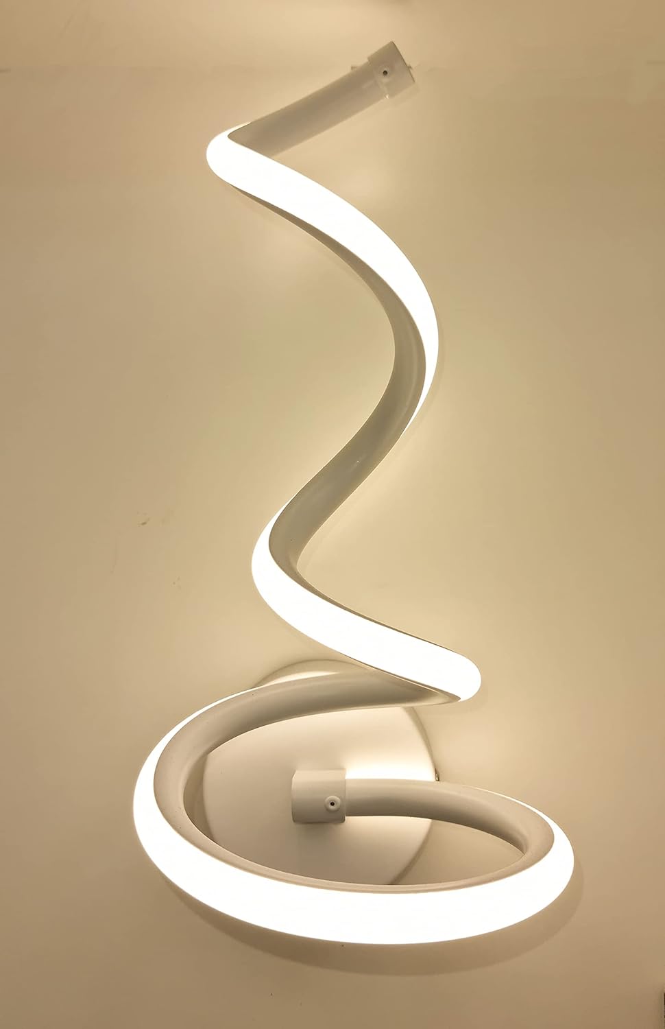 Applique LED da Parete Moderna 12W Bianco a Spirale – Luce Calda Naturale Fredda CCT – 960 Lumen – Design Curvo in Alluminio – Per Interni IP20
