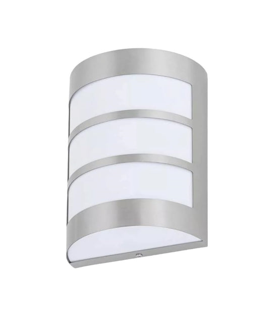Applique da Parete IP44 E27, Lampada Esterna in acciaio inossidabile, Illuminazione per Ingresso, Vialetti, Patii, Argentata