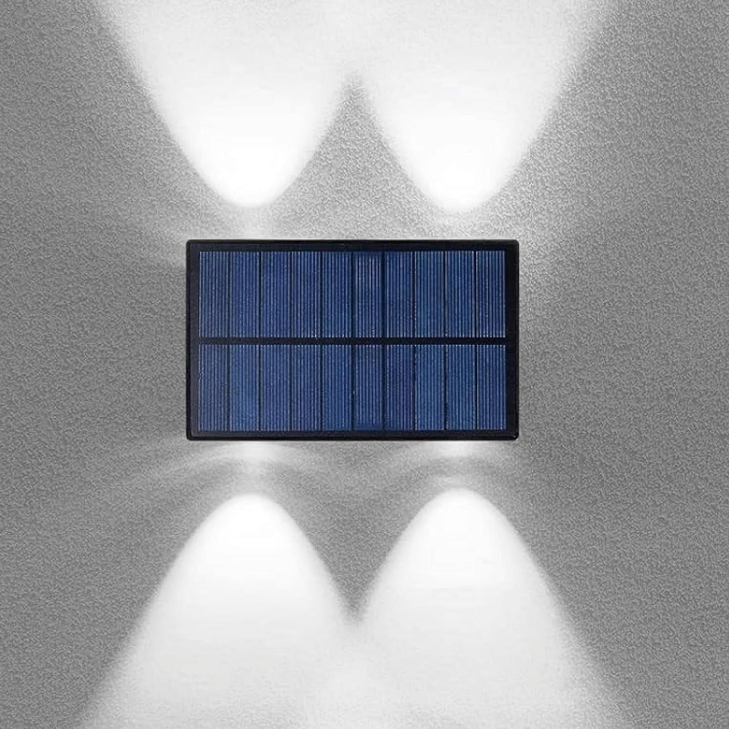 Applique LED Solare da Esterno 4W Biemissione Up&Down IP65 – Lampada da Parete a Luce Fredda 6000K con Pannello Solare Integrato e Sensore Crepuscolare