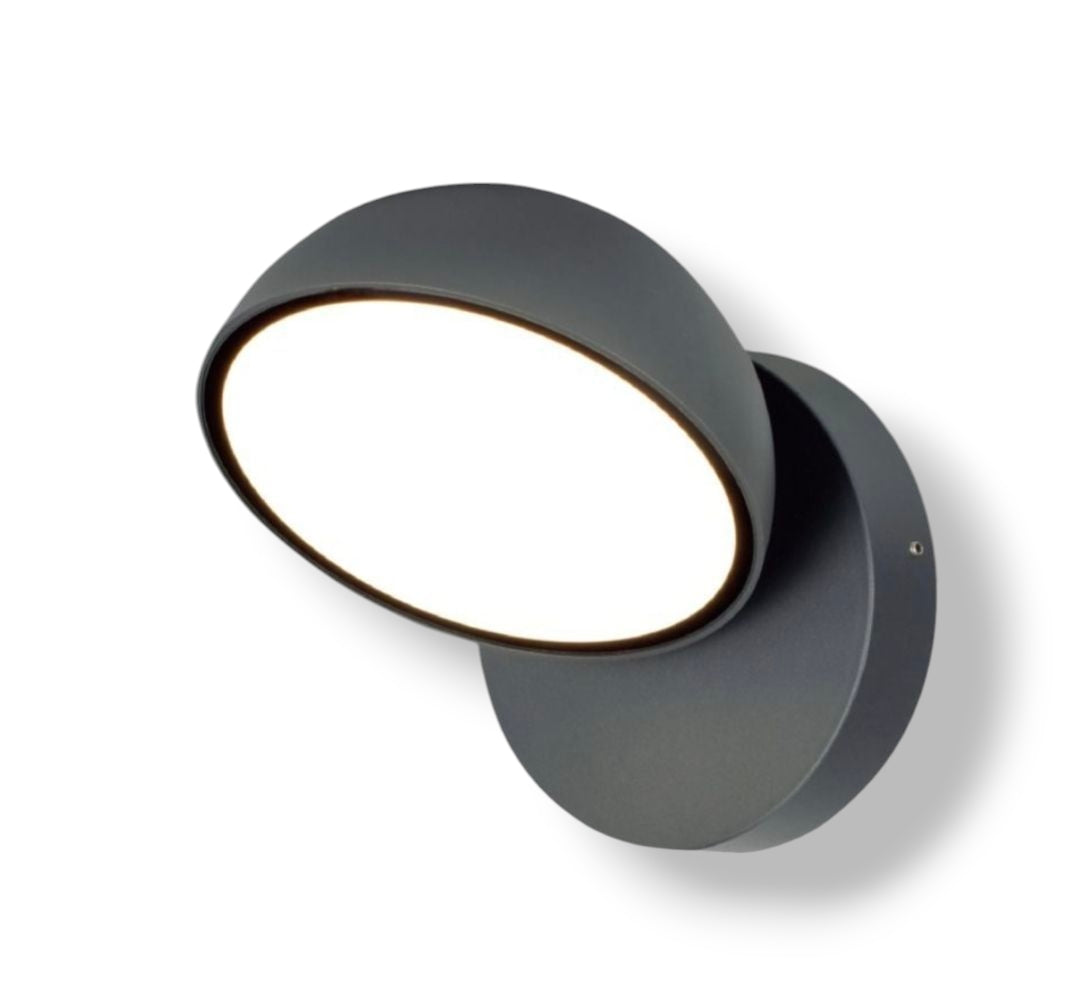 Applique LED da Esterno 12W CCT con Testa Orientabile – Luce Calda, Naturale o Fredda – Grigio Antracite o Bianco IP54