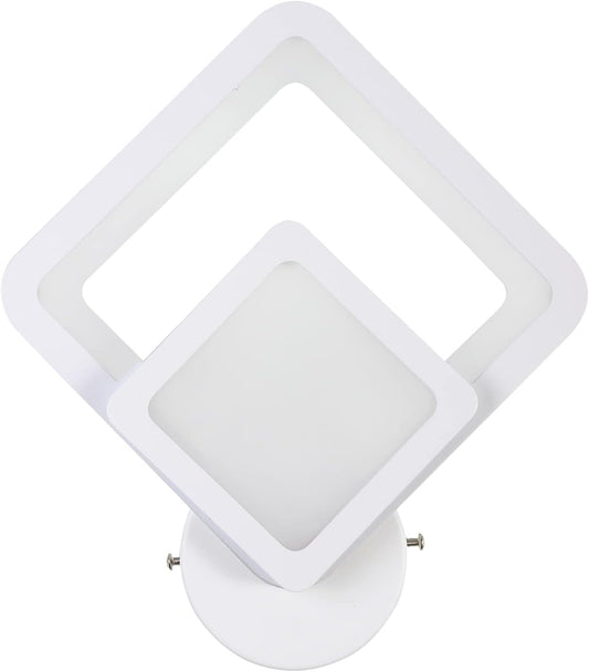 Applique led da parete a muro, illuminazione per interno a forma di rombo, stile moderno, lampada 12W, CCT switch, luce selezionabile, calda, fredda, naturale,