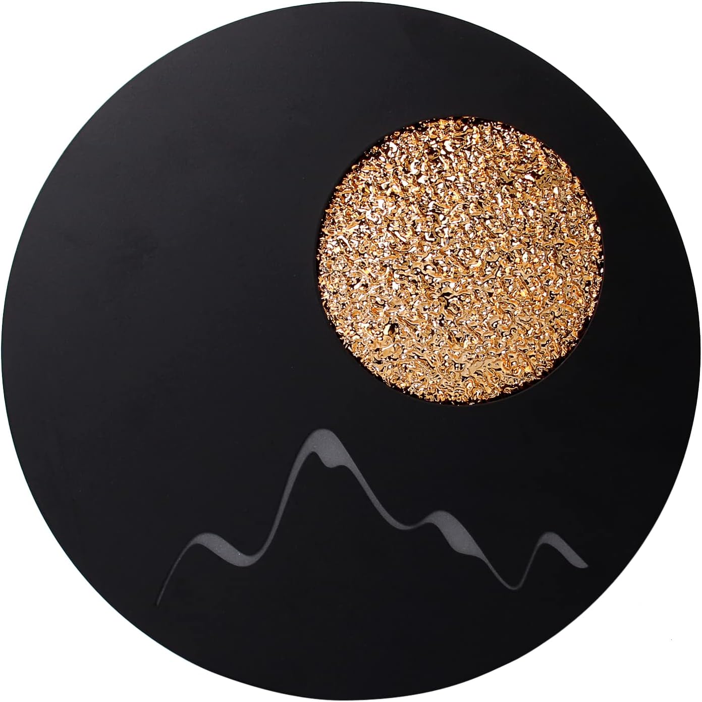 Applique LED Moderna Rotonda 16W CCT Regolabile 3000K-6000K, 800 Lumen, Design Decorativo Nero Oro, Fascio 180°, 220V