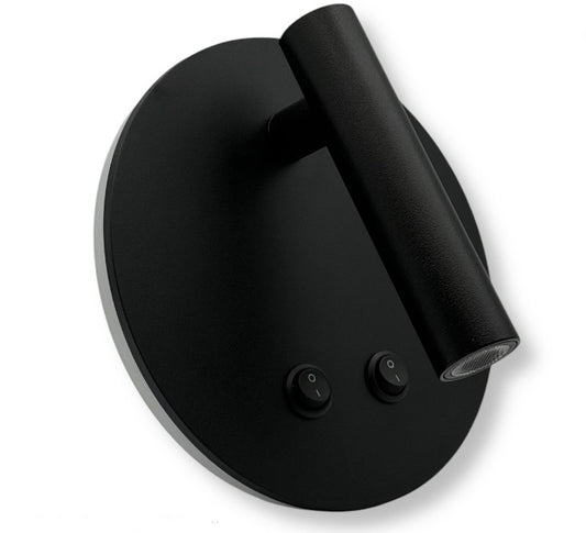 Applique LED da Parete con Doppia Illuminazione – Nero o Bianco, 8W, Faretto Orientabile + Luce Diffusa, Design Moderno