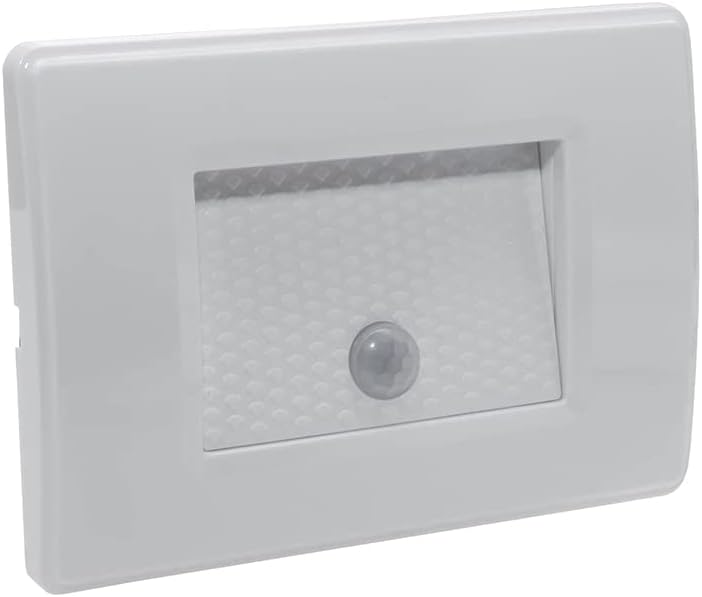 Faretto Segnapasso LED da Incasso per Scatola 503 con Sensore di Movimento e Crepuscolare – 1,3W – 25 Lumen – Luce Calda, Naturale o Fredda – IP20 – Uso Interno – Placchetta Bianca