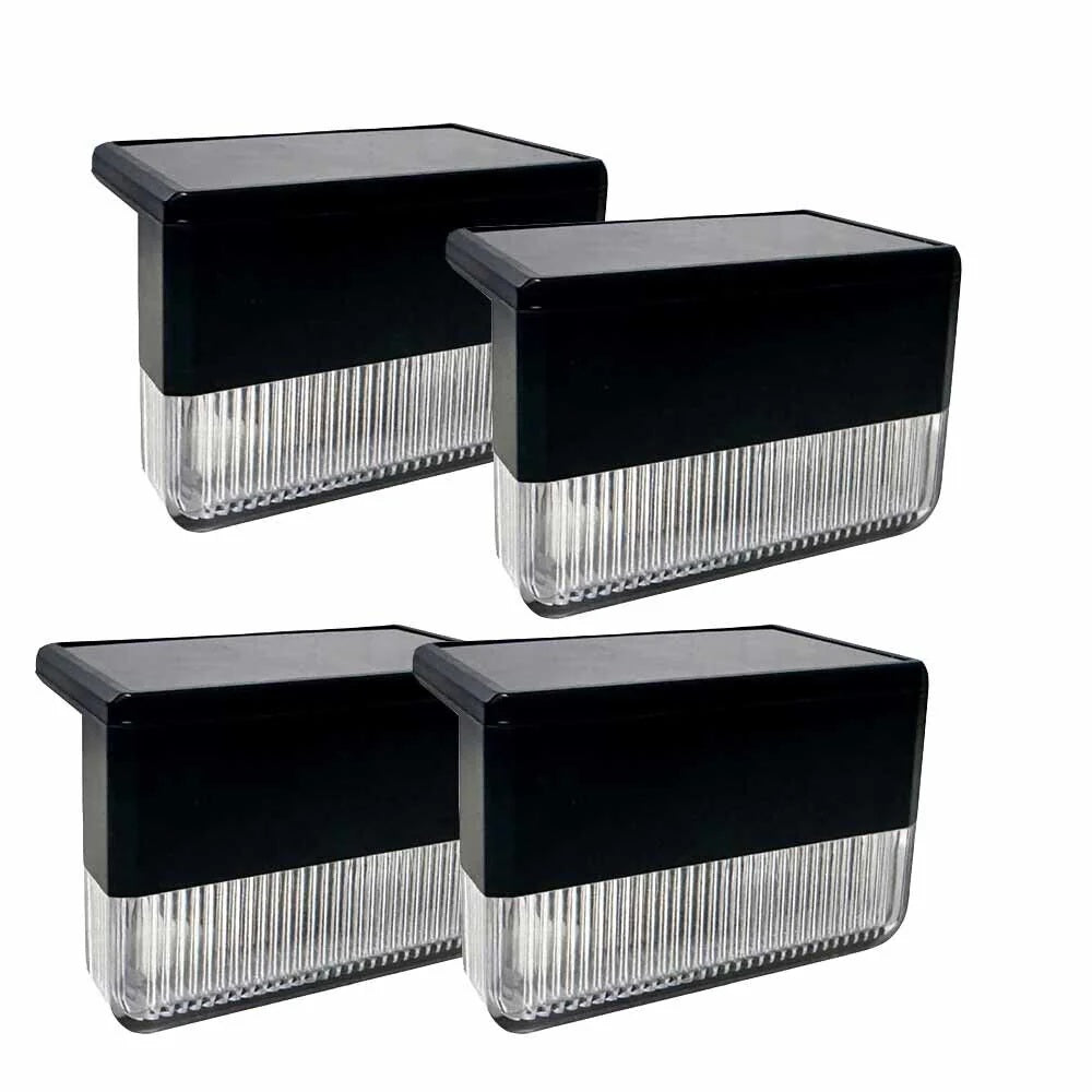 Segnapasso LED Solare da Esterno RGB + 3000K, IP65, CCT-Switch, Luce Calda e Multicolore, Autonomia 8-10 Ore, Sensore Crepuscolare, 4 Pezzi, per Scale, Recinzioni e Giardini