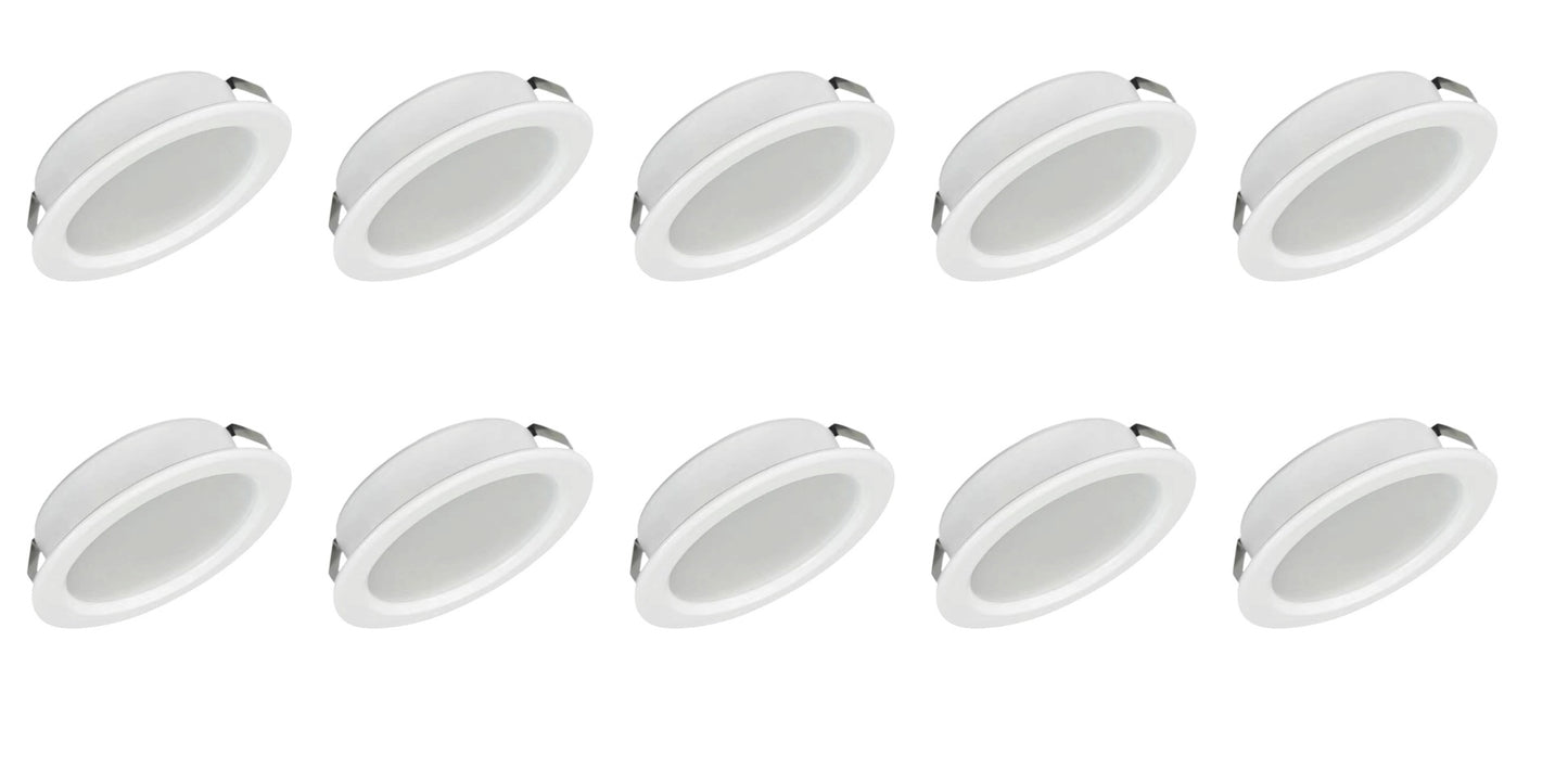 Kit 10 Faretti bianchi LED Rotondo Ultra Slim 3W da Incasso 240lm Luce fredda 6500K Alluminio, Bianco, Luce fredda-calda-naturale