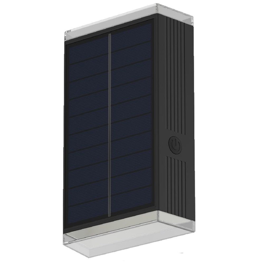 Applique con Pannello Solare LED da Esterno 2W CCT IP54 – Luce Calda/Naturale/Fredda Selezionabile – Doppia Emissione Up&Down – 20 Lumen – Ricarica Solare