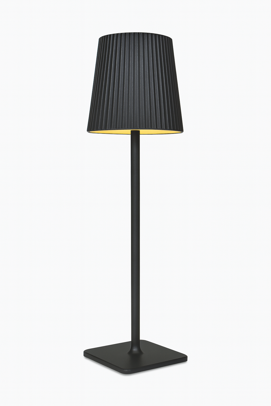Lampada da tavolo LED nera 5W ricaricabile con pannello solare e cavo USB, 40 cm, luce calda/fredda/naturale, sensore crepuscolare, batteria 2000mAh