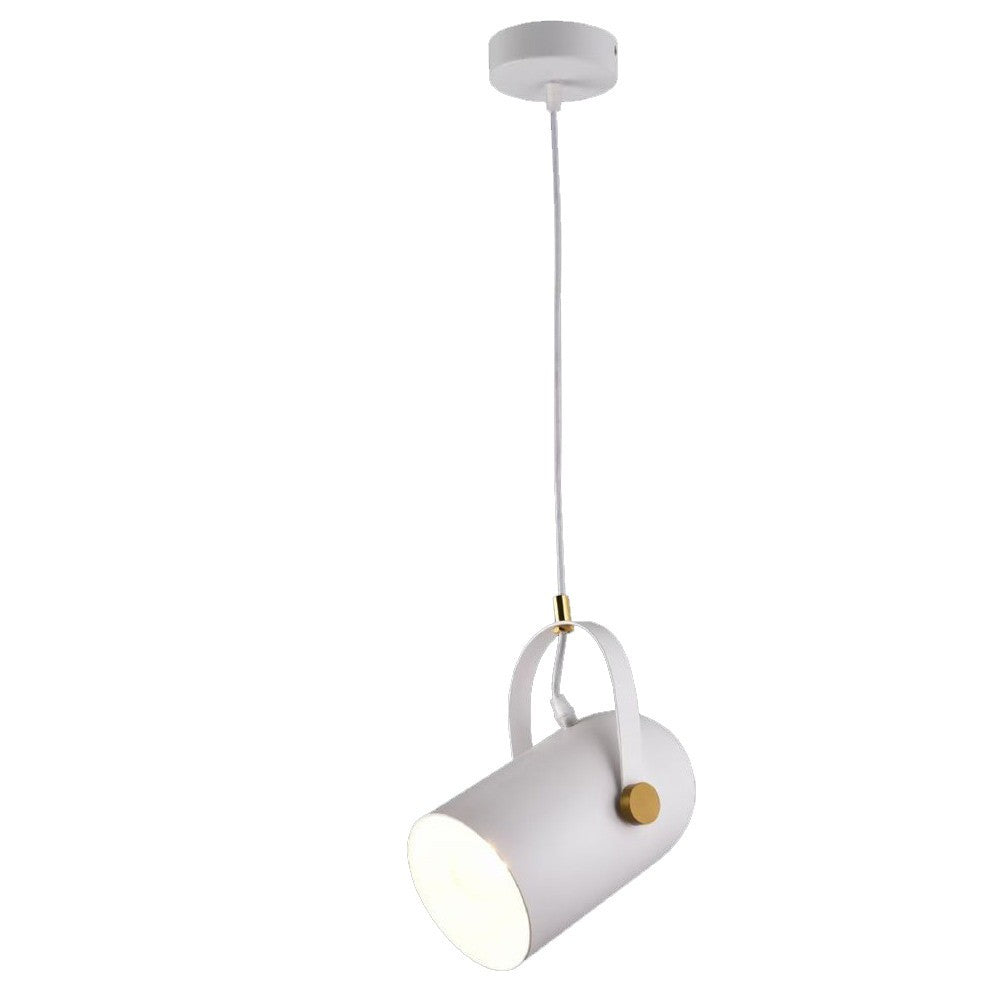 Lampada a Sospensione Orientabile in Metallo – Design Moderno con Dettagli Dorati – Disponibile in Bianco o Nero
