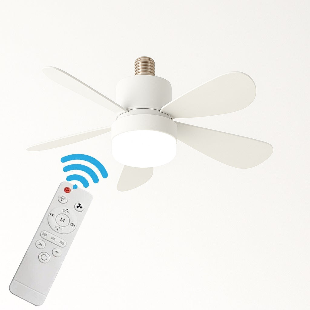 Lampadina LED E27 con Ventilatore e Telecomando 19W + 9W, Dimmerabile, 3 Temperature Colore 3000K 4000K 6500K, 1000 Lumen, Attacco E27
