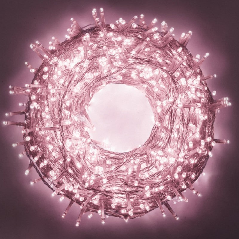 Catena Luminosa Natalizia LED 300 Led Luci di Natale – Per Interno ed Esterno 15 metri Cavo Trasaparente