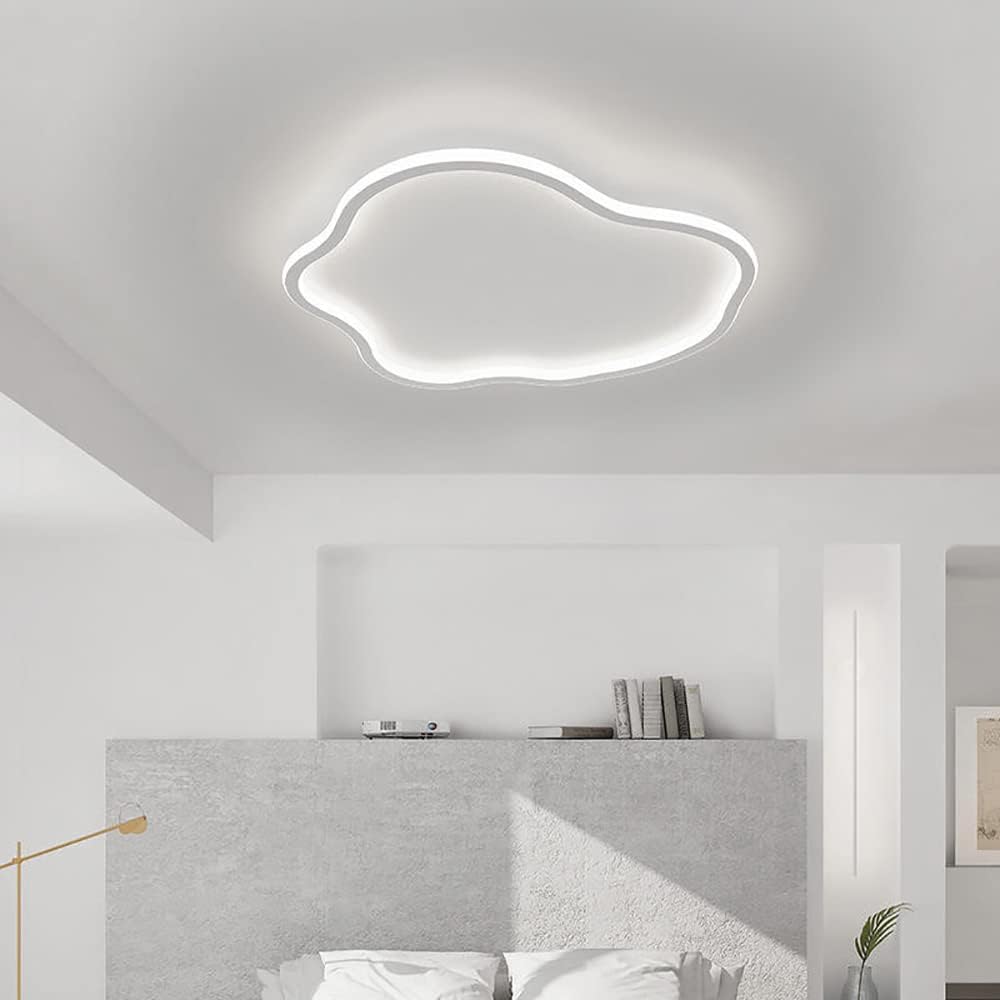 Plafoniera LED Moderna da Soffitto Bianco Opaco 43W, Luce Fredda, calda o naturale, a Forma di Nuvola per Soggiorno Cucina Camera Corridoio Design Elegante Interno