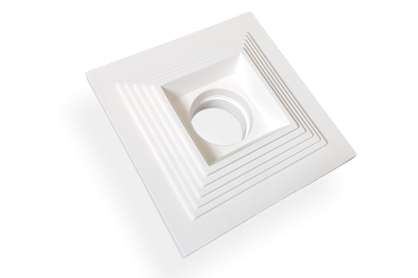 Portafaretto da Incasso in Gesso a Scomparsa Quadrato, Compatibile con Lampadine GU10, Foro Incasso 125x125mm, Design Moderno per Illuminazione Interni