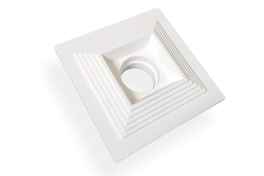 Portafaretto da Incasso in Gesso a Scomparsa Quadrato, Compatibile con Lampadine GU10, Foro Incasso 125x125mm, Design Moderno per Illuminazione Interni