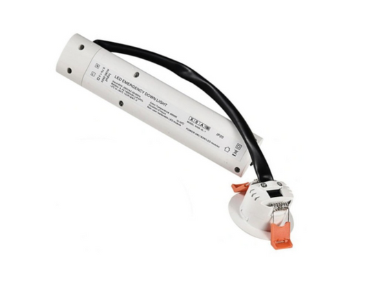 Faretto LED Emergenza da Incasso 3W 400LM COB 6500K Luce Fredda, Batteria 1800mAh, Autonomia 3 Ore, Driver Emergenza Integrato, Lampada Soffitto per Corridoi Scale Uffici