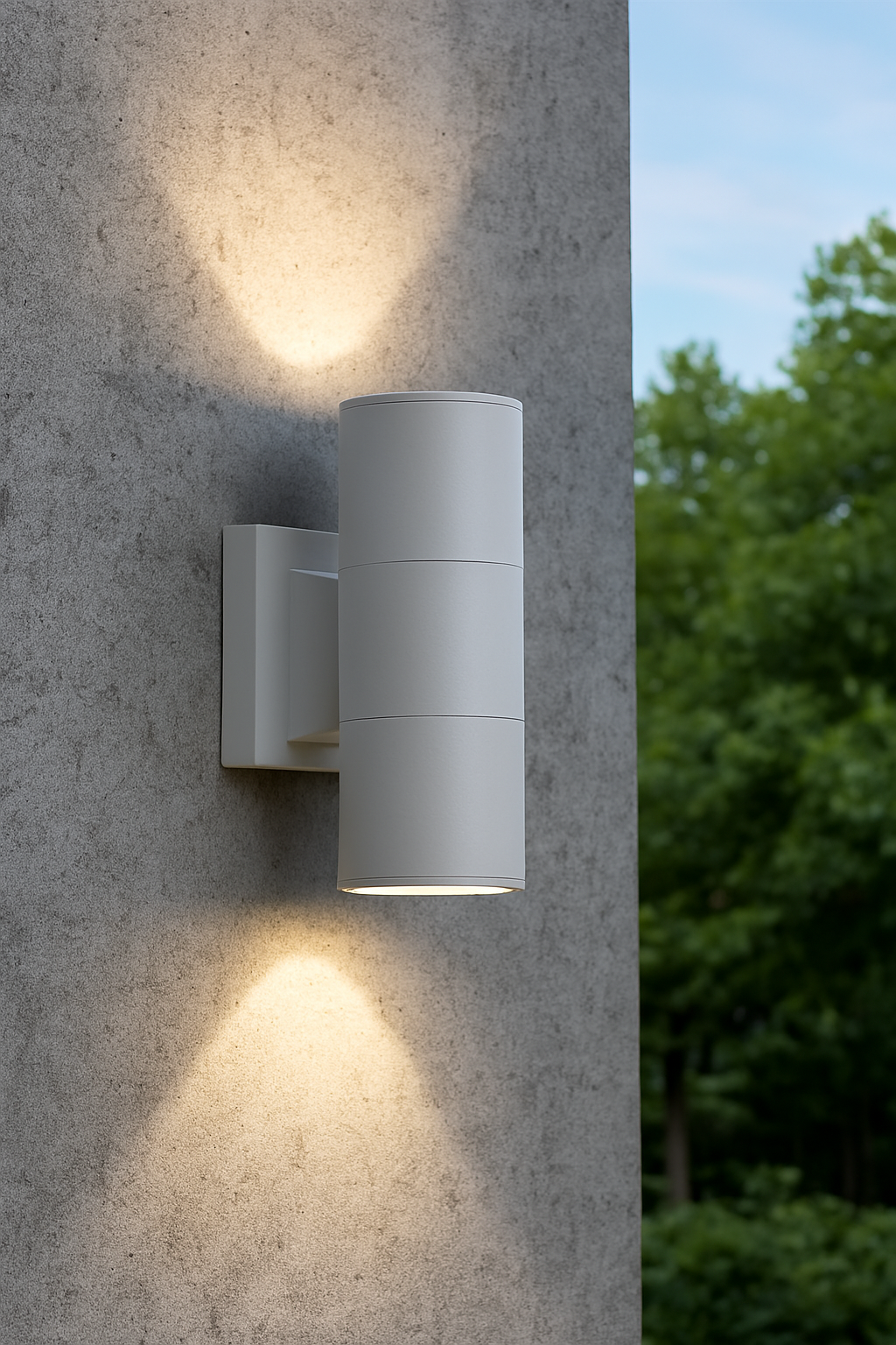 Applique da Esterno IP65 in Alluminio per Lampadina GU10 (non incluse) – Doppio Fascio di Luce Up & Down – Design Moderno da Parete per Giardino, Terrazzo, Balcone