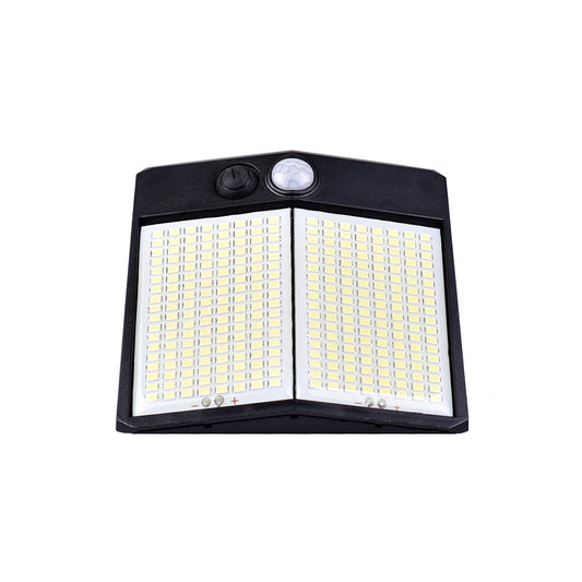 Faretto LED Solare da Esterno con Sensore di Movimento, 288 LED, Luce Fredda 6500K, IP65 Impermeabile, con Pannello Solare Separato e Cavo da 5m, Ricarica Solare Automatica