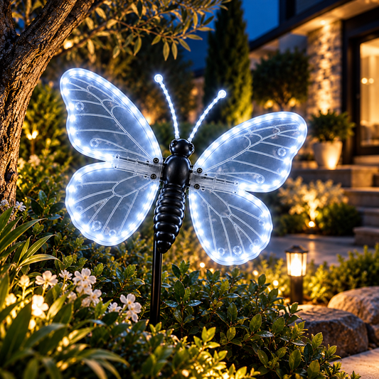 Farfalla LED Natalizia Luce Fredda 40 cm con Ali Motorizzate – 204 LED – IP44