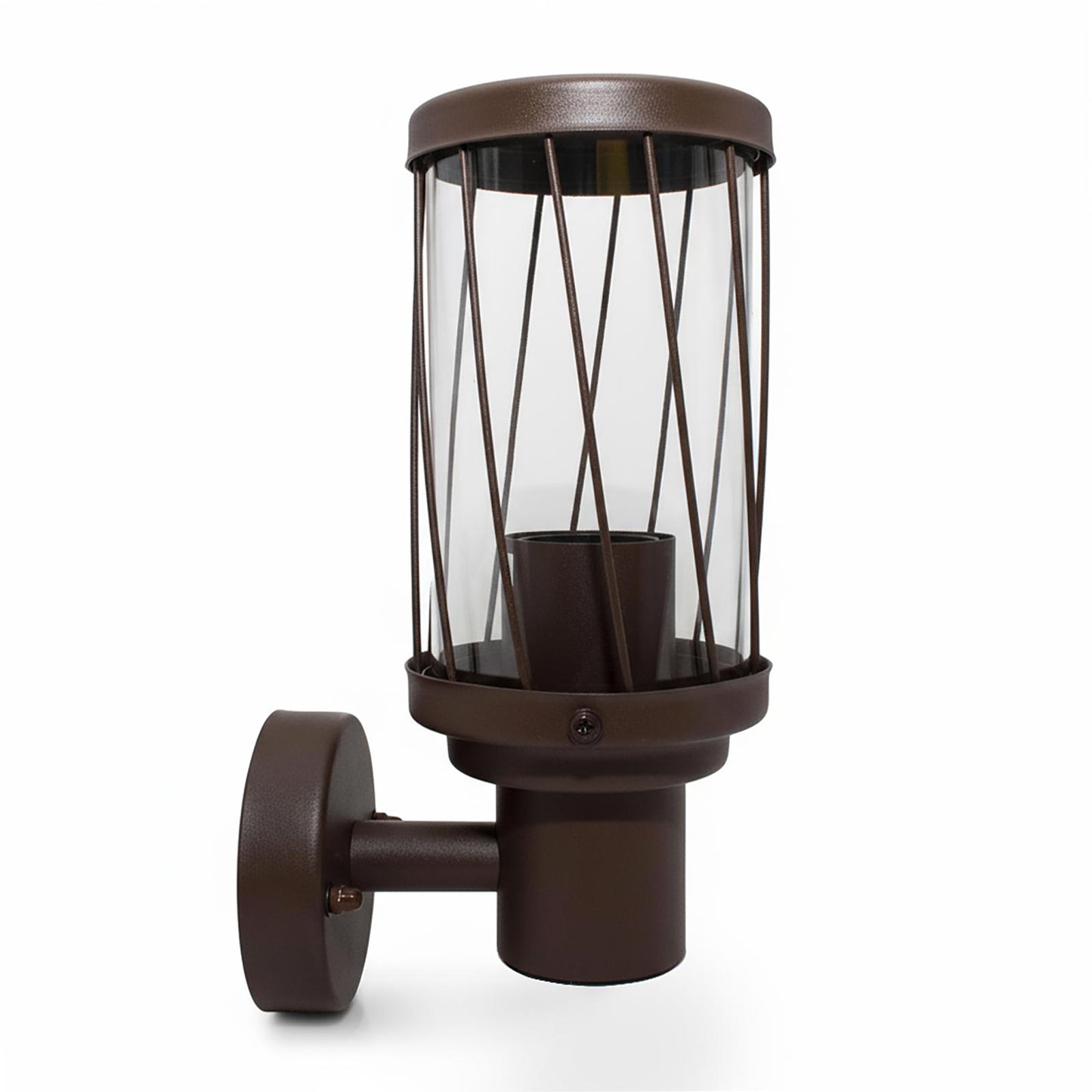 Applique da Esterno a Parete con Attacco E27 IP54 – Lanterna Marrone in Alluminio – Lampada da Parete per Giardino, Ingresso, Balcone, Terrazzo - Lampadine non incluse