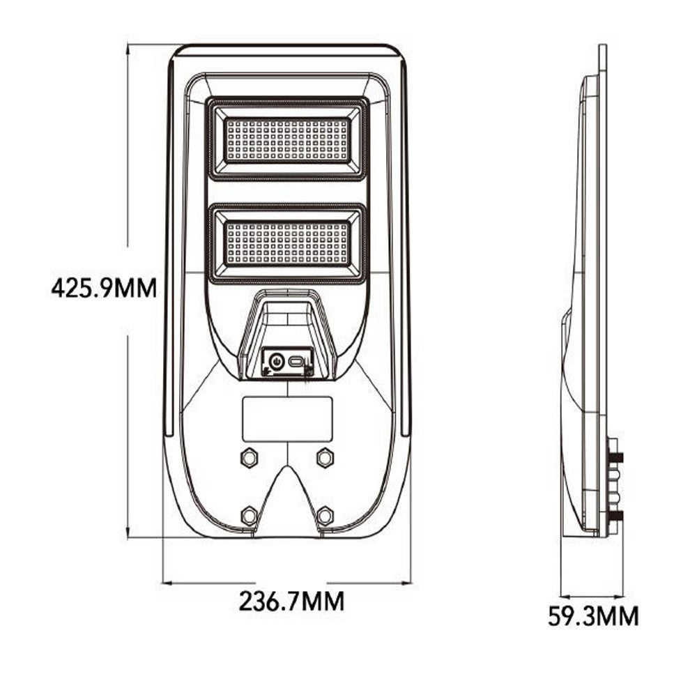 Lampione Solare da Esterno con Sensore di Movimento e Crepuscolare – 100W, 160W, 220W, 300W – IP65 con Telecomando