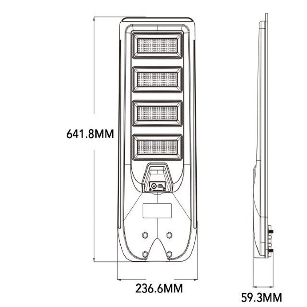 Lampione Solare da Esterno con Sensore di Movimento e Crepuscolare – 100W, 160W, 220W, 300W – IP65 con Telecomando