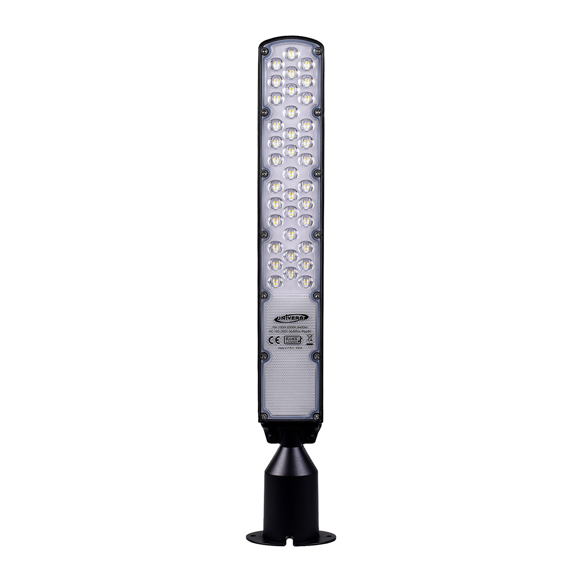 Lampione Stradale LED 100W Ultra Slim, 8400 Lumen, Luce fredda 6500K, Impermeabile IP65, Alluminio, Inclinazione Regolabile