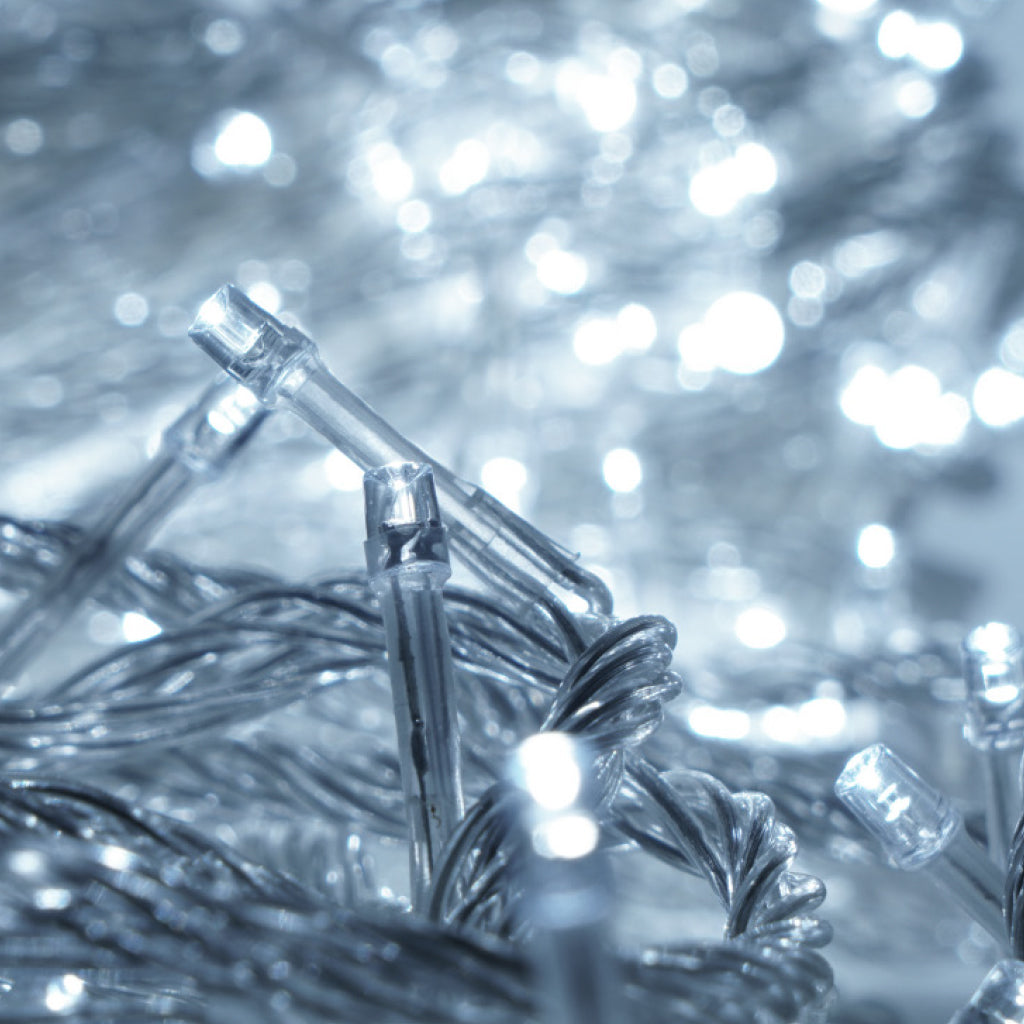 Catena Luminosa Natalizia LED 300 Led Luci di Natale – Per Interno ed Esterno 15 metri Cavo Trasaparente