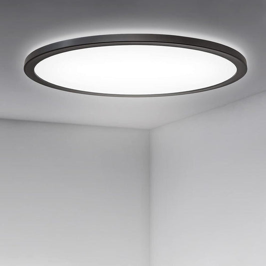 Plafoniera LED Slim 36W 3600lm Ø48cm CCT-Switch 6500K/4000K/2700K – Luce fredda calda o naturale Selezionabile, Nero, Angolo 120°, IP40 – Design Ultra Sottile