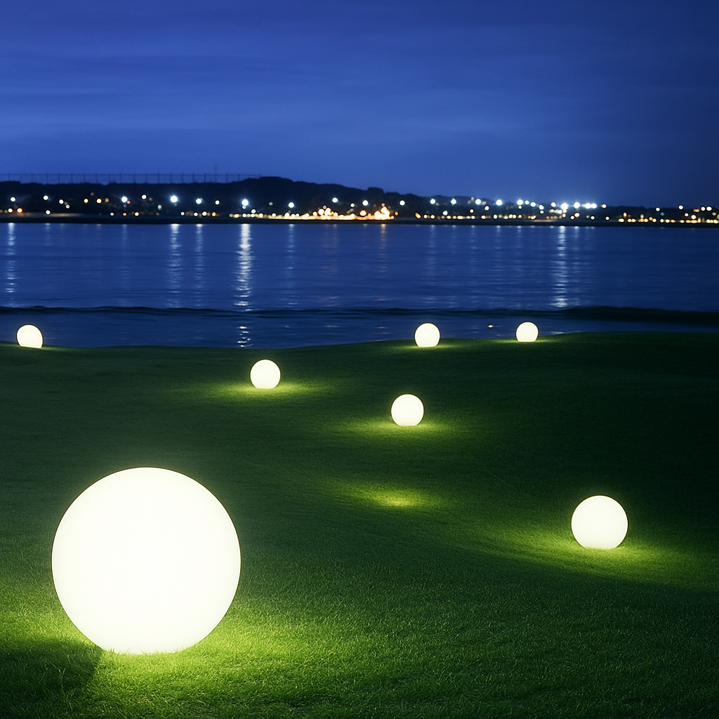 Lampada a Sfera da Giardino da terra, Design Elegante, Attacco E27, Resistente agli Agenti Atmosferici ip65, illuminazione da esterno