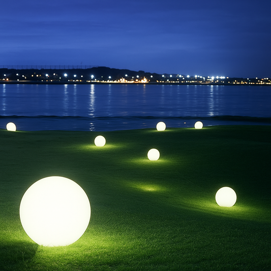 Lampada a Sfera da Giardino da terra, Design Elegante, Attacco E27, Resistente agli Agenti Atmosferici ip65, illuminazione da esterno