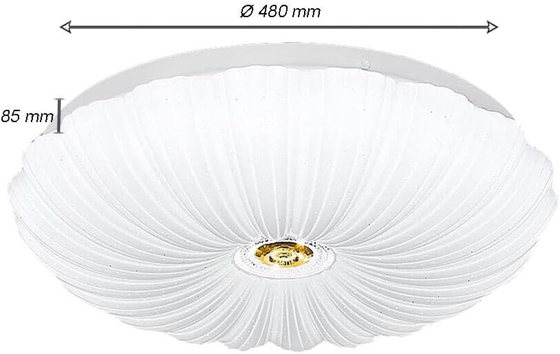 Plafoniera LED Soffitto 46W con Effetto Stellato, 3680 Lumen, 3 Tonalità di Luce (3000K/4000K/6500K), Bluetooth e Telecomando, Design Moderno in Alluminio e PVC, Ø48 cm