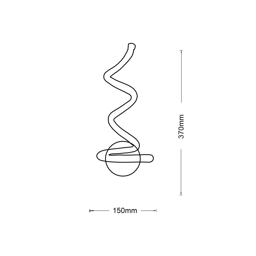 Applique LED da Parete Moderna 12W Bianco a Spirale – Luce Calda Naturale Fredda CCT – 960 Lumen – Design Curvo in Alluminio – Per Interni IP20