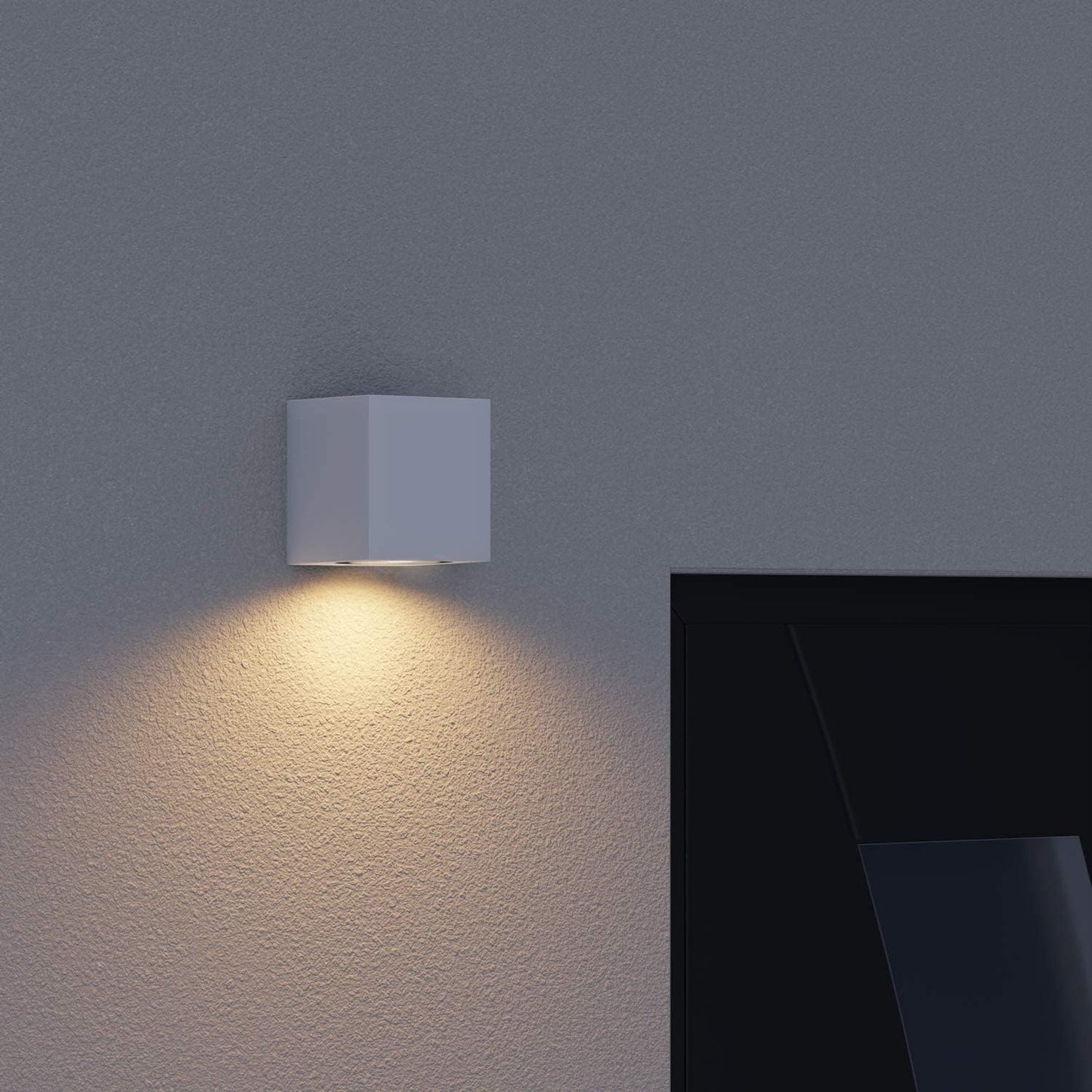 Applique da esterno ip65 lampada faretto a parete giardino moderno gu10 Cubo Bianco
