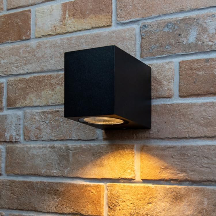 Applique da esterno ip65 lampada faretto a parete giardino moderno gu10 Cubo nero