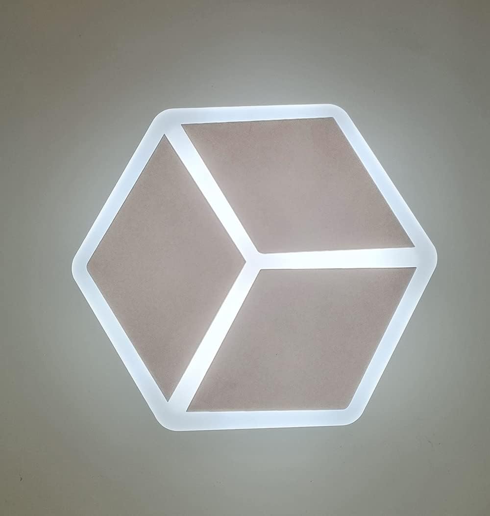 Applique LED da Parete Interna 12W Design Cubo 3D – Luce Calda, Naturale o Fredda – 960 Lumen – Alluminio Bianco 21x23,5 cm