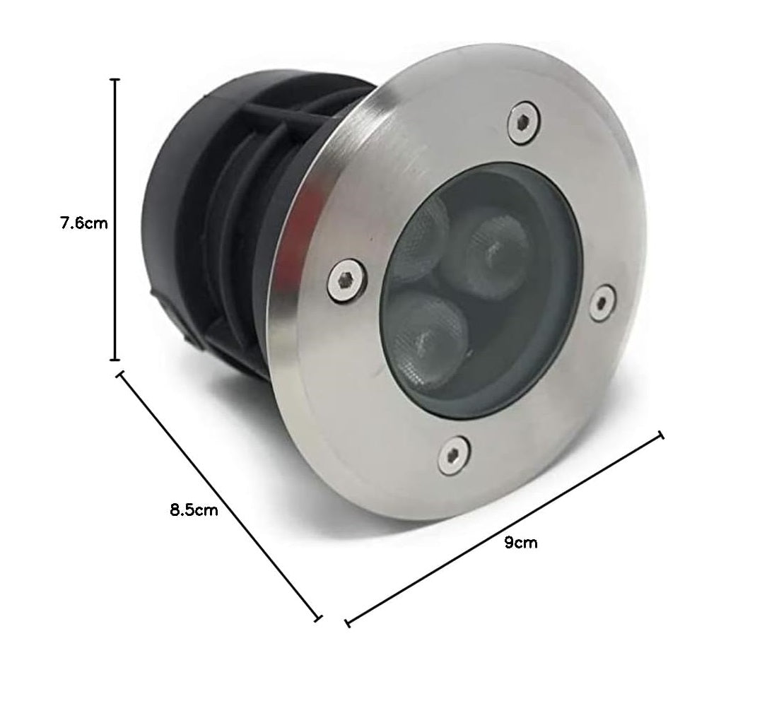 Faretto LED Calpestabile da Esterno 3W IP67 – Incasso a Terra con Controcassa – Luce Calda, Naturale o Fredda