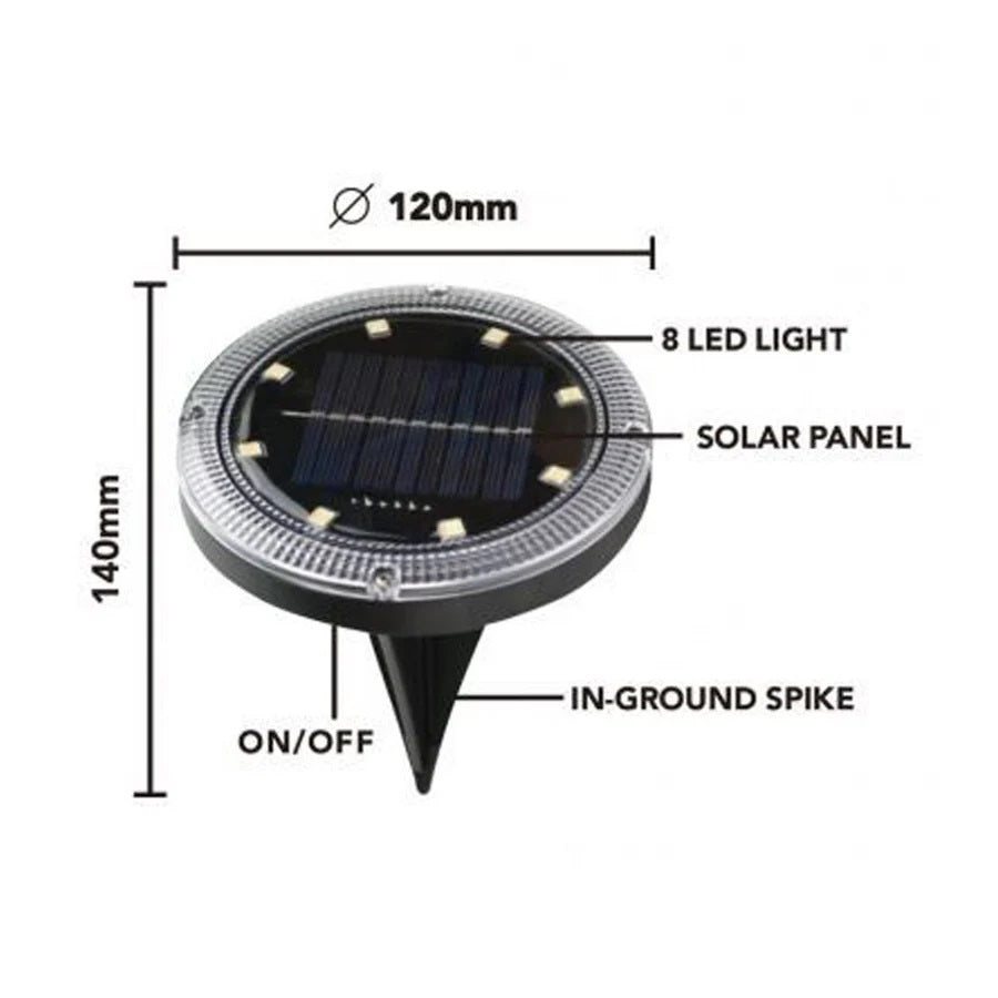 Kit 4 Faretti Solari LED RGBWW da Giardino IP65 con Telecomando – 11 Modalità, 8 LED, Ricarica Solare, Luce Calda, Naturale, Fredda e Colori RGB