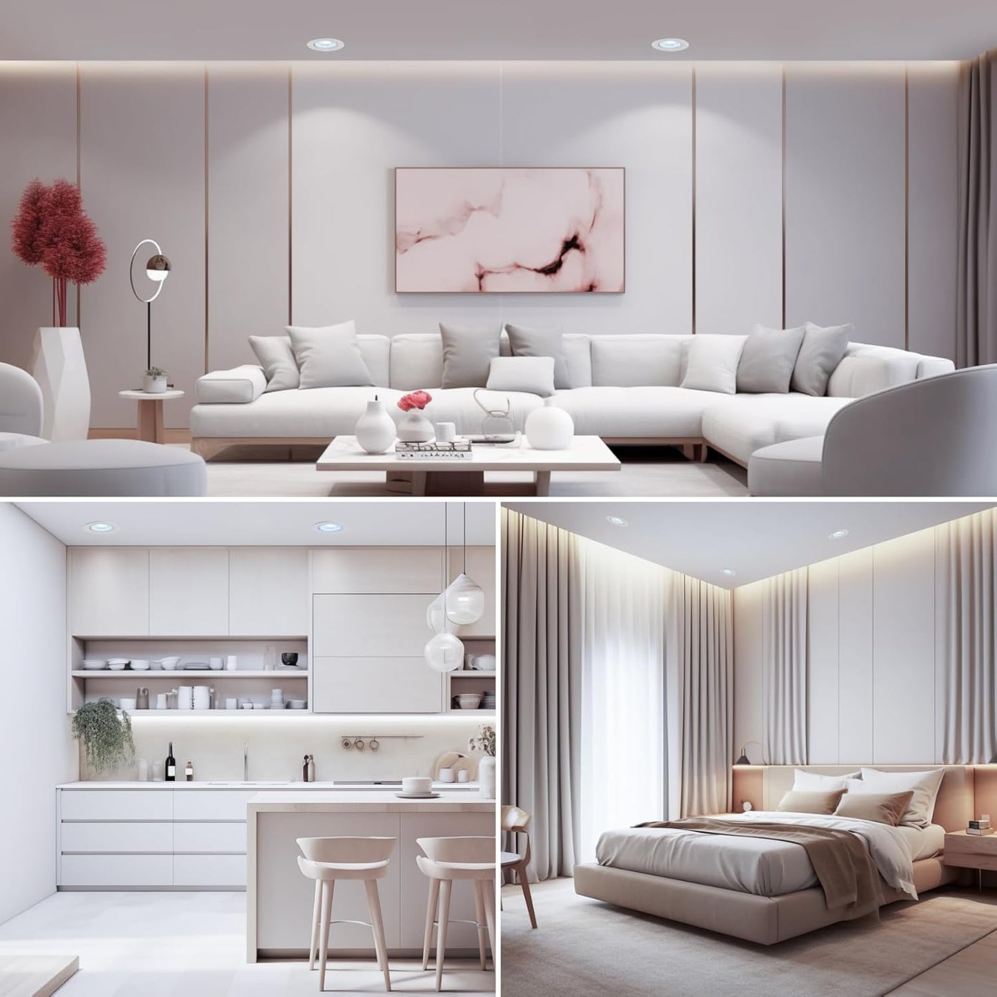 Faretto Tondo Orientabile ad Incasso per Soffitto LED per Cartongesso 12W 1080 lumen , Luce Calda , Fredda , Naturale
