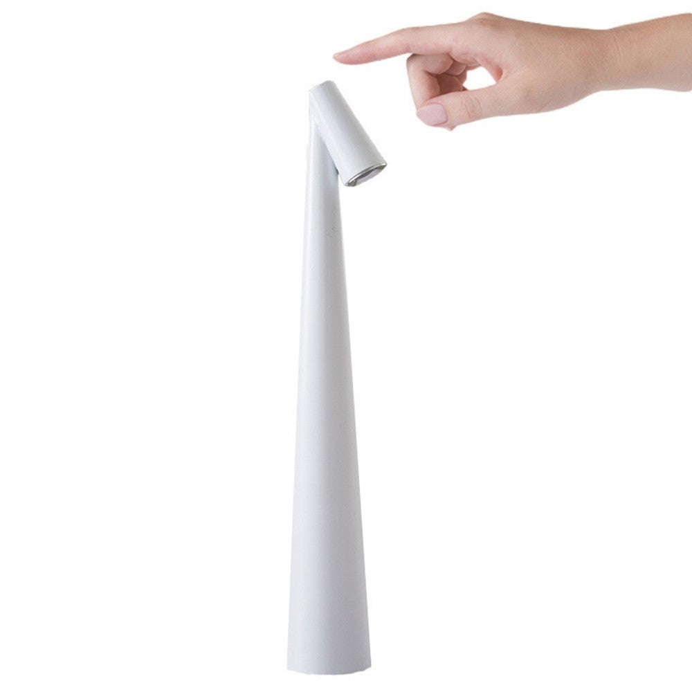 Lampada da Tavolo LED Touch Dimmerabile Ricaricabile 1W 100lm in Alluminio, Luce Calda 3000K, Design Moderno Bianco