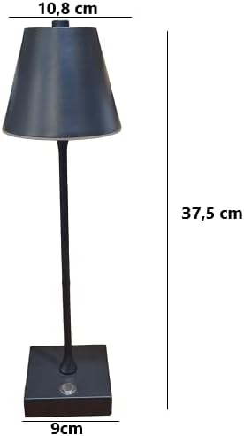 Lampada led da tavolo touch con batteria ricaricabile usb con 3 tonalità di colore dimmerabile Nera