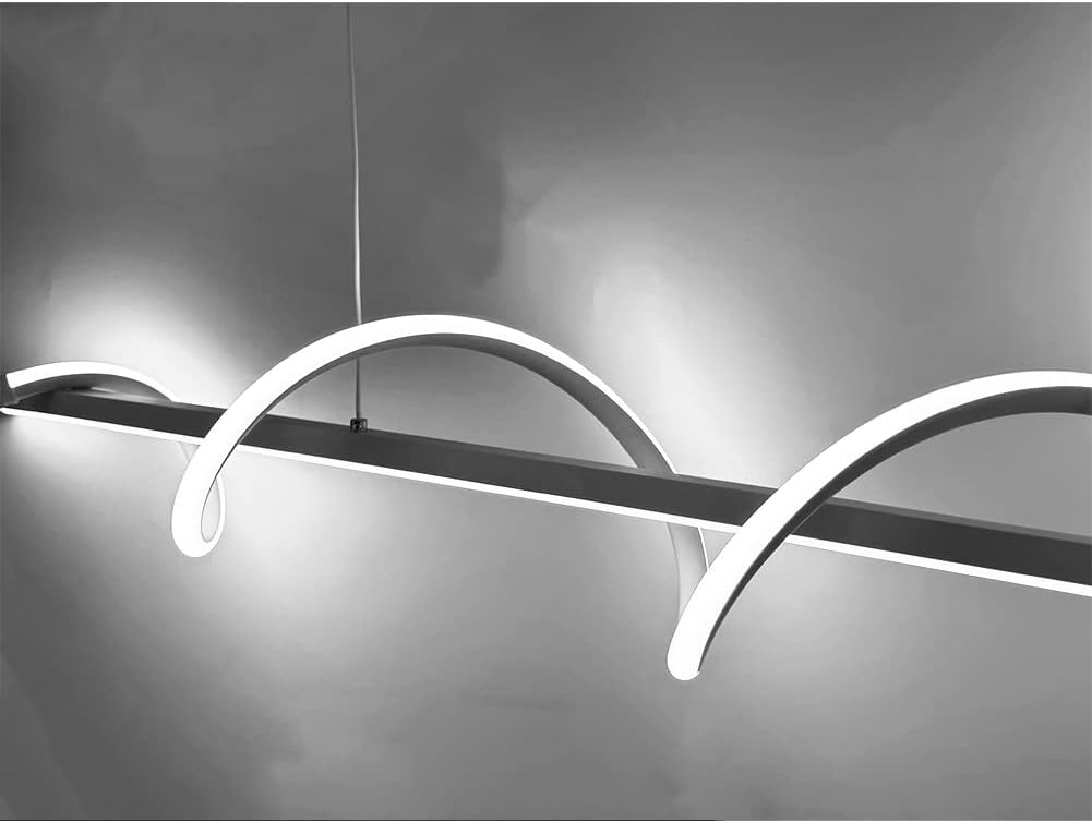 Lampadario LED a Sospensione Moderno 36W con Luce selezionabile 3000K 4000K 6500K – 2280 Lumen – Design Ondulato in Alluminio Bianco – Illuminazione Interni Sala Cucina Soggiorno