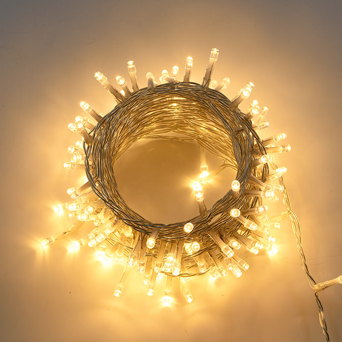 Catena Luminosa Natalizia LED 300 Led Luci di Natale – Per Interno ed Esterno 15 metri Cavo Trasaparente
