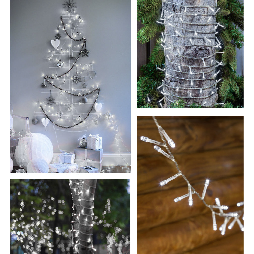 Catena Luminosa Natalizia LED 300 Led Luci di Natale – Per Interno ed Esterno 15 metri Cavo Trasaparente