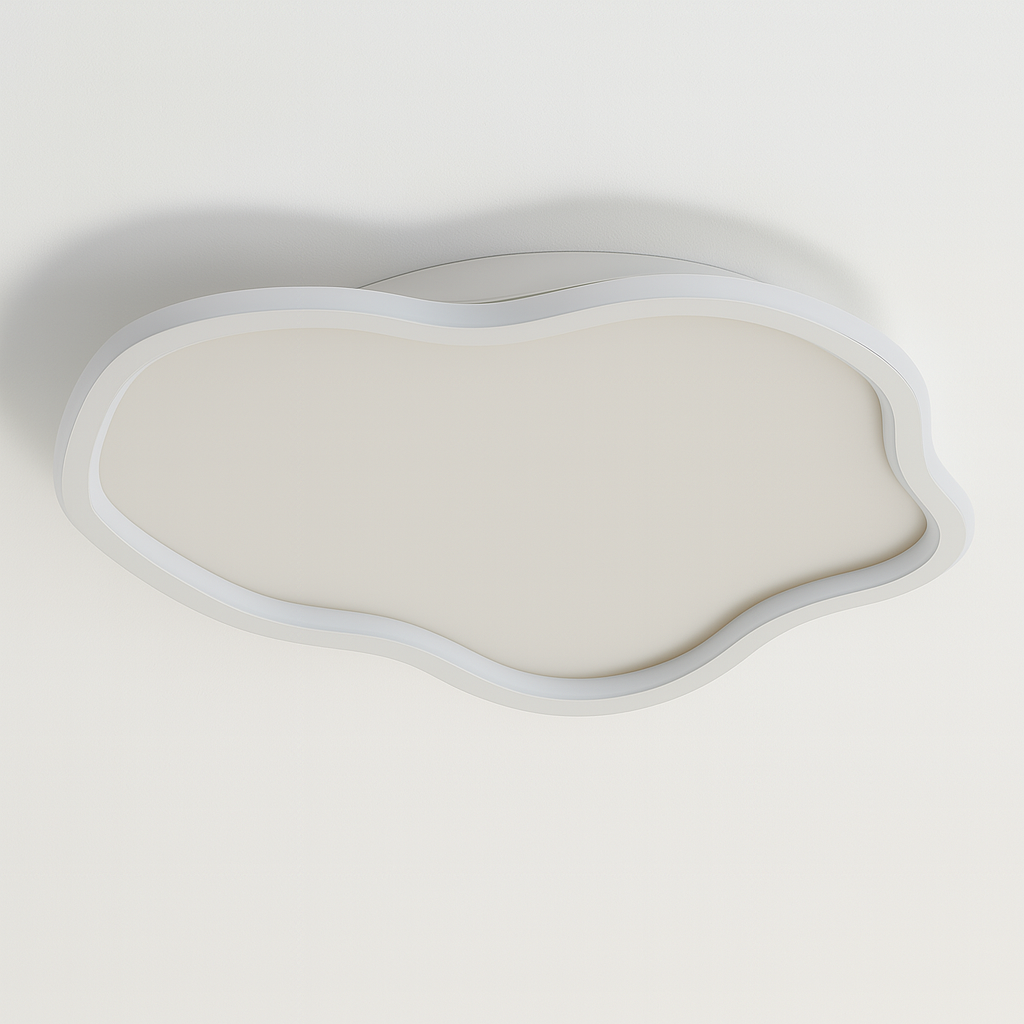 Plafoniera LED Moderna da Soffitto Bianco Opaco 43W, Luce Fredda, calda o naturale, a Forma di Nuvola per Soggiorno Cucina Camera Corridoio Design Elegante Interno