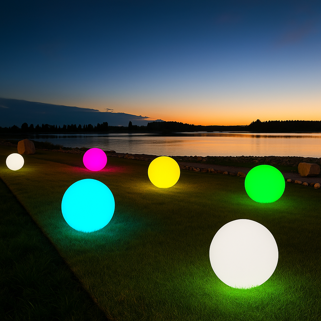 Lampada a Sfera da Giardino da terra, Design Elegante, Attacco E27, Resistente agli Agenti Atmosferici ip65, illuminazione da esterno