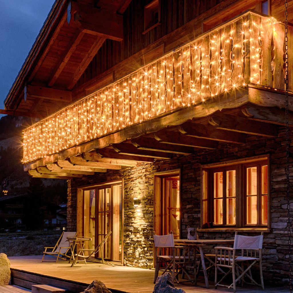 Tenda Luminosa Natalizia 300 LED Intermittenti – Luce Calda e Luce fredda - 3 Metri + 3 Metri di alimentazione – IP44 – 31V